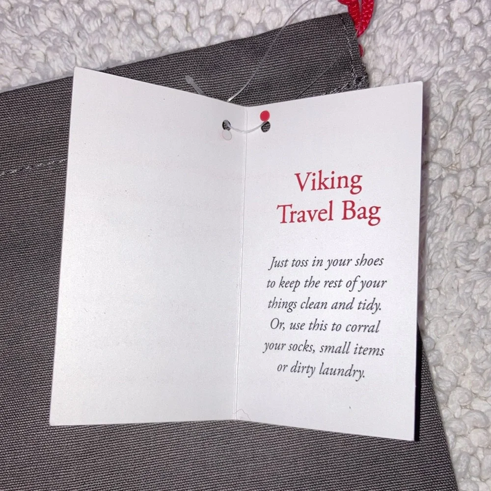 Viking Travel Bag Garment Shoes Drawstring Idyllic Windmill Photo NWT 15024